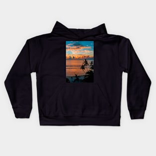 Palm Trees By Beach Kids Hoodie